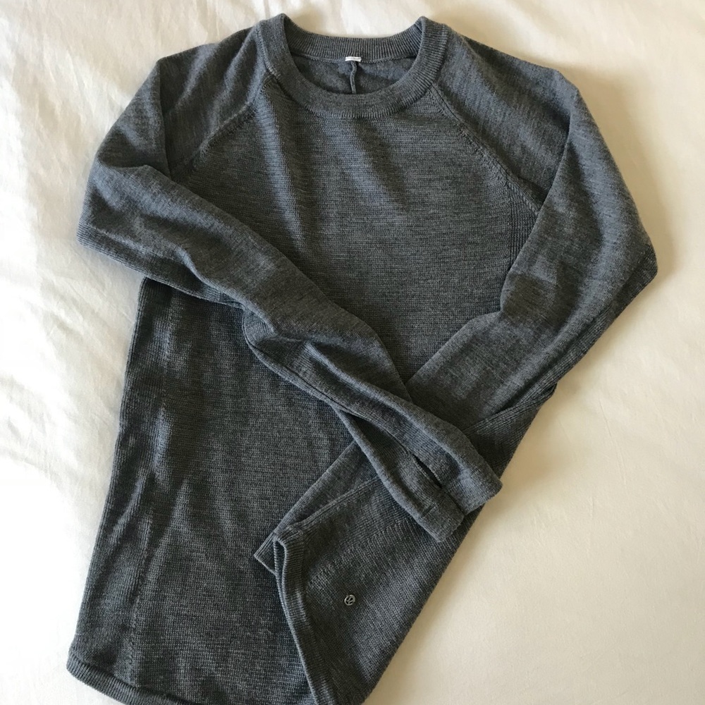 lululemon athletica Gray Crew Neck Sweater